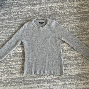 Banana Republic Light Gray M Tall Waffle Knit Wool Sweater